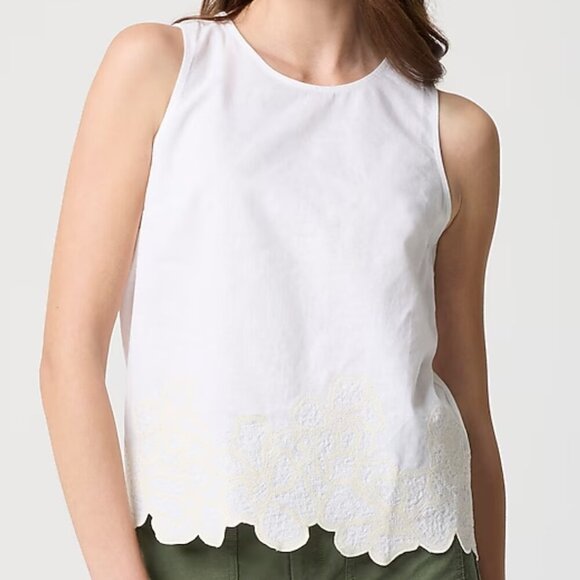 J. Crew Embroidered-trim shell Size XXS - Picture 1 of 11